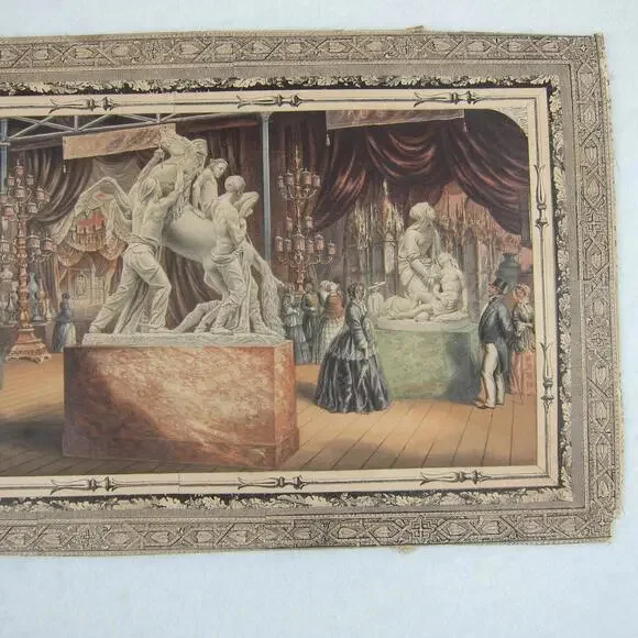 Antique George Baxter Print Great Exhibition 1851 Austria Court RARE